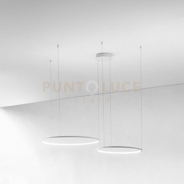 Erika s/2d lampadario sospeso a led bianco 3000k 3700lm 80w(35w+45w