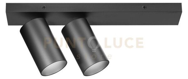 Gfa1399- spot 2 faretti attacco gu10 orientabili colore nero opaco