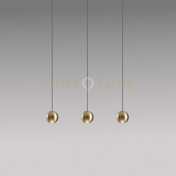 Guya s/3 - sospensione 3 luci a led lineare 3000k 1525lm 24w oro