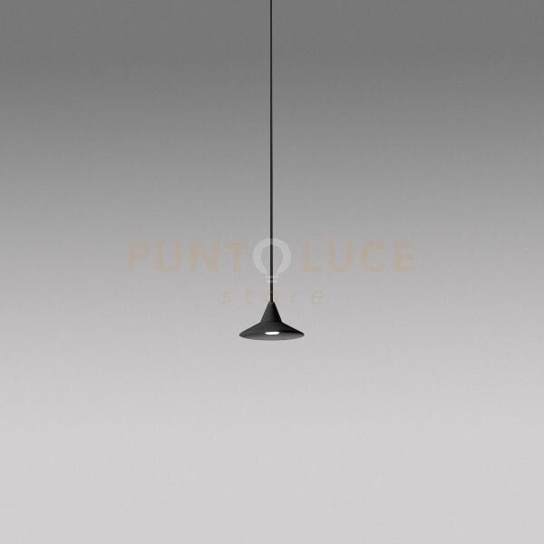 Helena s/1 - sospensione in alluminio nero 1 luce a led 3000k 7w 325lm