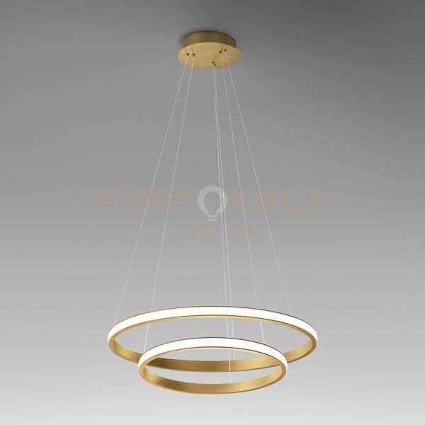 Iole s/2 - lampadario a sospensione oro led 3000k 2000lm 40w dimmer