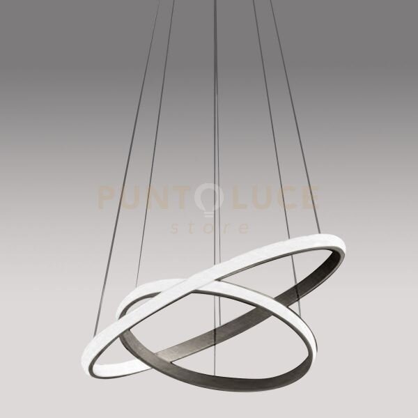 Iole s/2 - lampadario a sospensione titanio led 3000k 2000lm 40w di