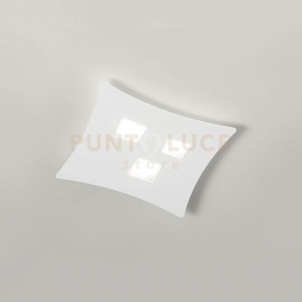 Isotta p/p - plafoniera colore bianco in metallo e alluminio 3 luci