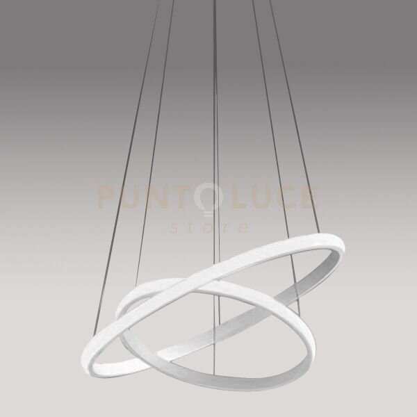 Iole s/2 - lampadario a sospensione bianco led 3000k 2000lm 40w dim