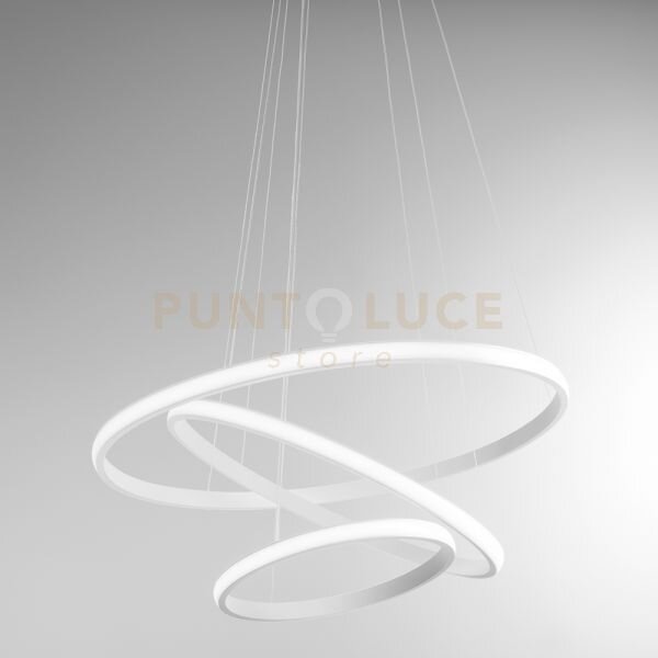 Iole s/3 - lampadario a sospensione bianco led 3000k 3000lm 60w dim