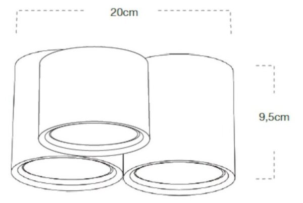 Plafoniera gesso lampadari bartalini dnats 3 plap18 gx53 led verniciabile - Lampadari Bartalini Gesso