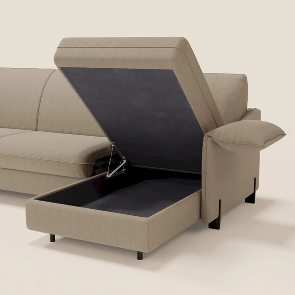 Primula divano letto angolare con materasso H18 cm - penisola contenit