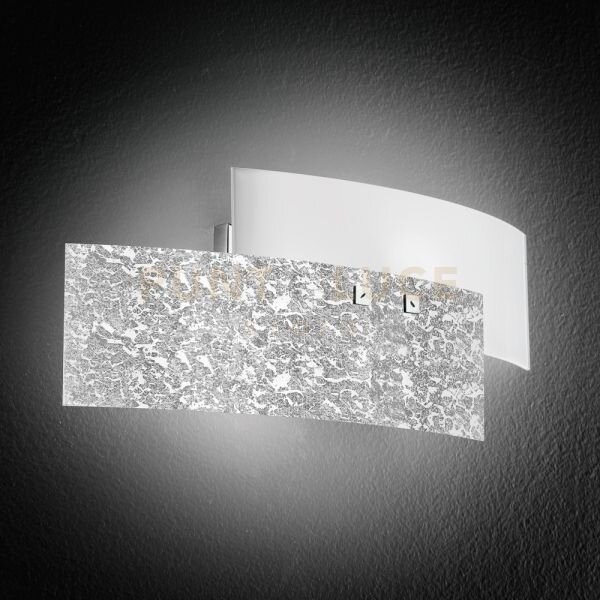 Lara a/p - applique a parete in metallo e vetro bianco foglia arge