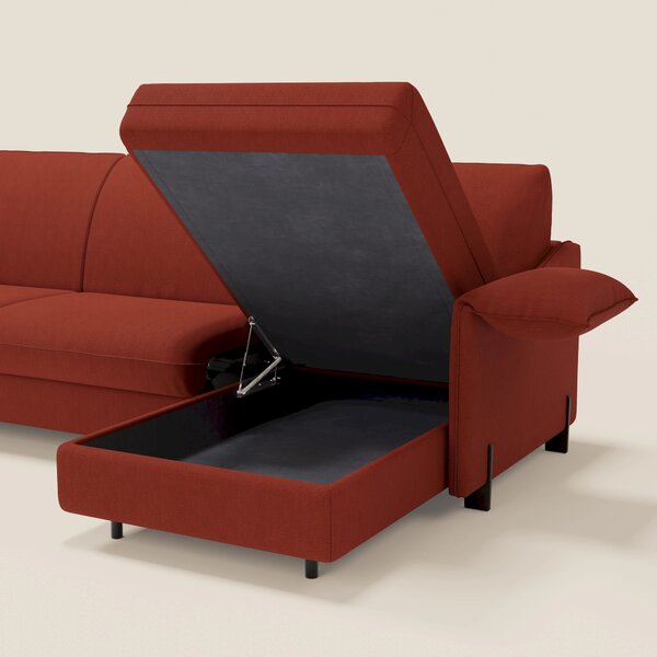 Primula divano letto angolare con materasso H18 cm - penisola contenit