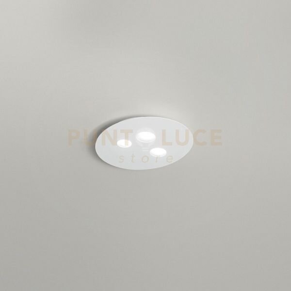 Luna p/p - plafoniera metallo e alluminio bianco 3 luci attacco gx5