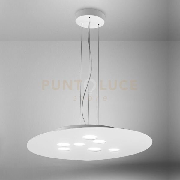 Luna s - lampadario a sospensione bianco 10 luci attacco gx53 in me