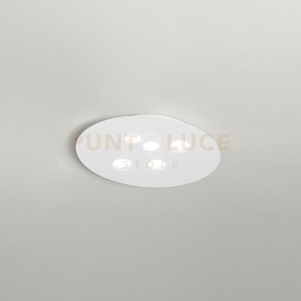 Luna p/m - plafoniera metallo e alluminio bianco 5 luci attacco gx5