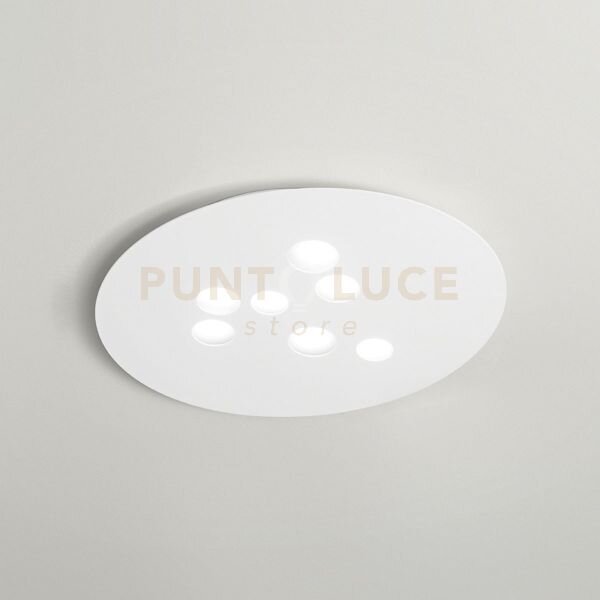 Luna p/g - plafoniera metallo e alluminio bianco 7 luci attacco gx5