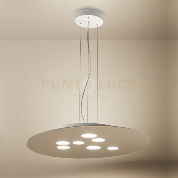 Luna s - lampadario a sospensione tortora 10 luci attacco gx53 in m