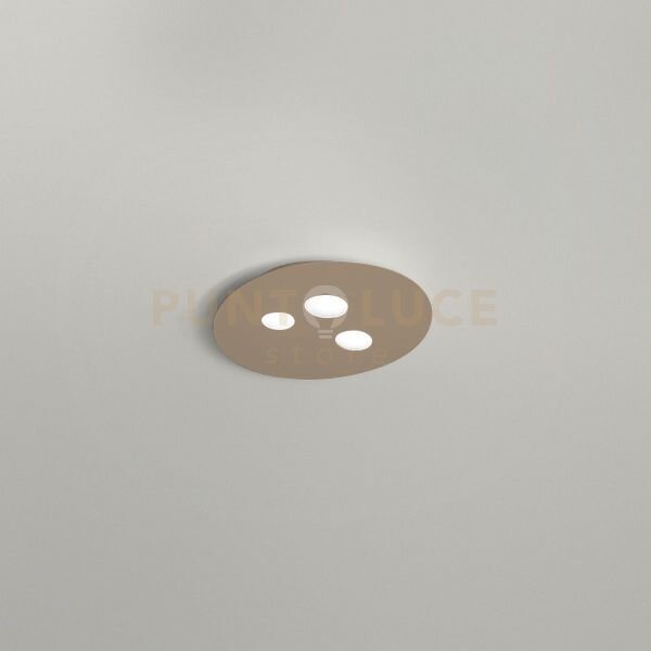 Luna p/p - plafoniera metallo e alluminio tortora 3 luci attacco gx
