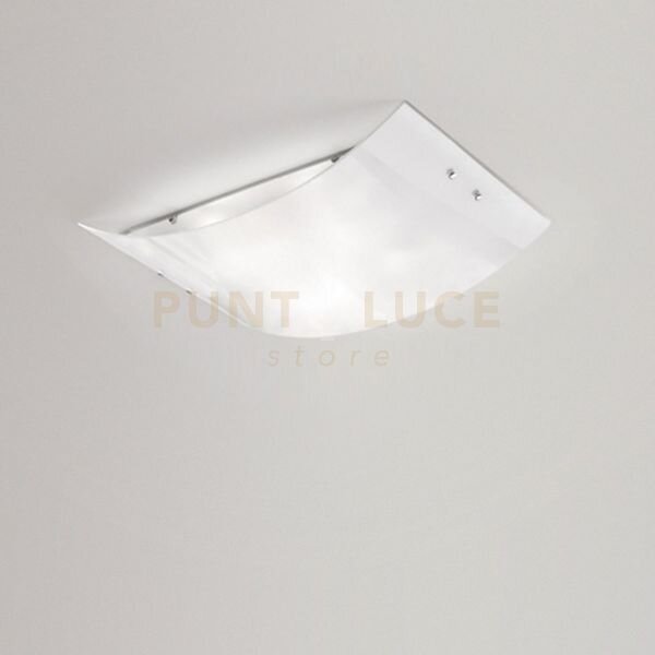 Michela p/m metallo e vetro bianco finitura cromo 2 luci attacco e2