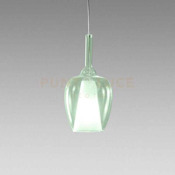 Ofelia s/10 - vetro verde-trasparente e portalampada bianco 1 luce