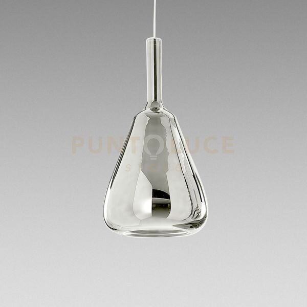 Ofelia s/11 - vetro cromo specchiato e portalampada bianco 1 luce a