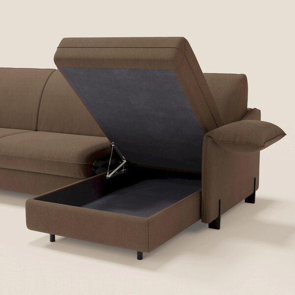 Primula divano letto angolare con materasso H18 cm - penisola contenit