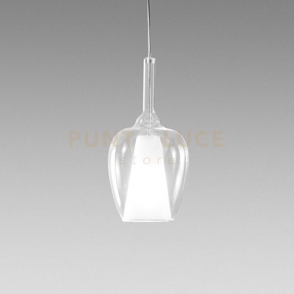 Ofelia s/10 - vetro trasparente e portalampada bianco 1 luce attac