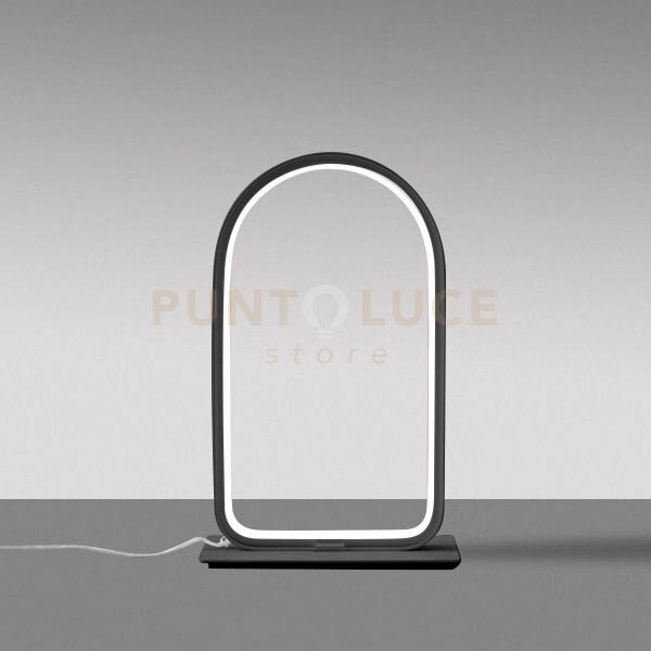 Nicole l - lampada da tavolo nera a led 3000k 600lm 12w dimmerabile