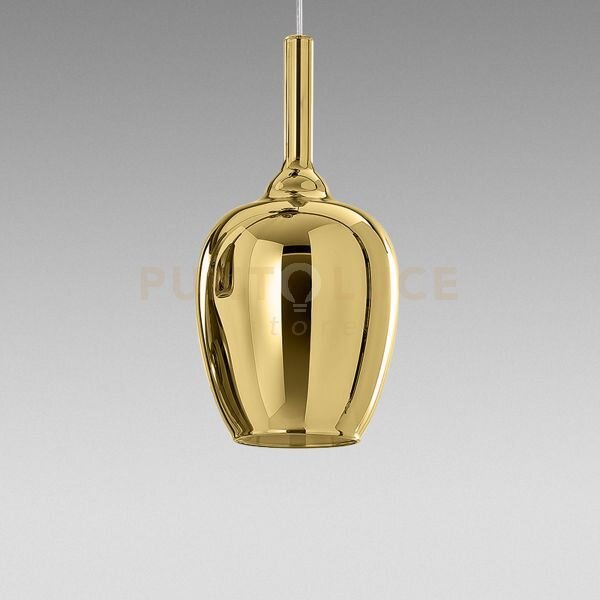 Ofelia s/10 - vetro oro specchiato e portalampada bianco 1 luce att