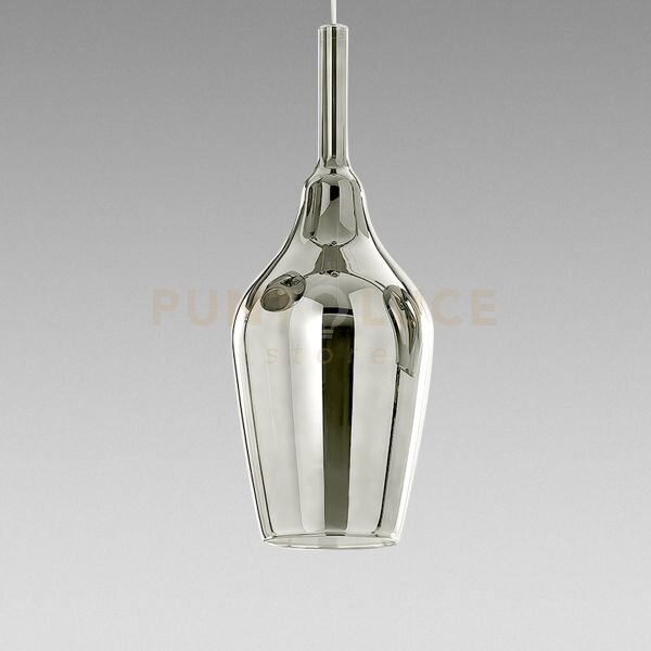Ofelia s/12 - vetro cromo specchiato e portalampada bianco 1 luce 