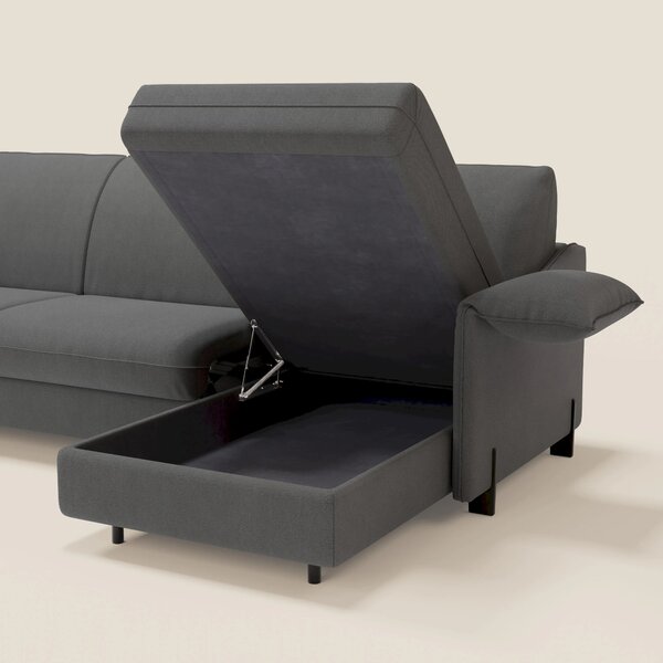 Primula divano letto angolare con materasso H18 cm - penisola contenit