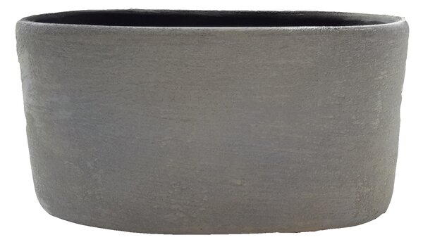 Vaso Erika in ceramica colore grigio H 14 cm, L 28 x P 14 cm
