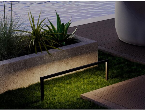BARRIER PALETTO LINEARE DA ESTERNO CON PICCHETTO IP65 2 MISURE LED 15W LUCE 3000K MODERNO