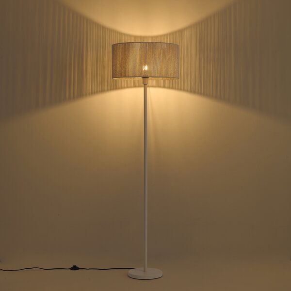 Lampada da terra beige con paralume in corda di carta 50/50/25 - Simplo