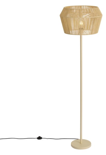 Lampada da terra beige con paralume in corda di carta 50/50/30 - Simplo