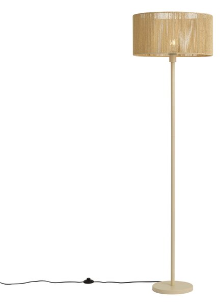 Lampada da terra beige con paralume in corda di carta 50/50/25 - Simplo