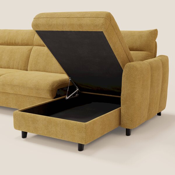 Peonia divano letto angolare con Penisola Contenitore - Materasso H18
