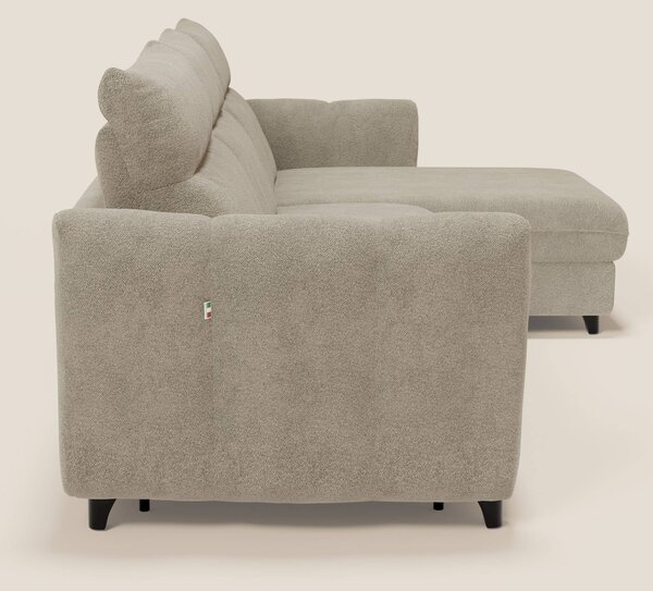 Peonia divano letto angolare con Penisola Contenitore - Materasso H18