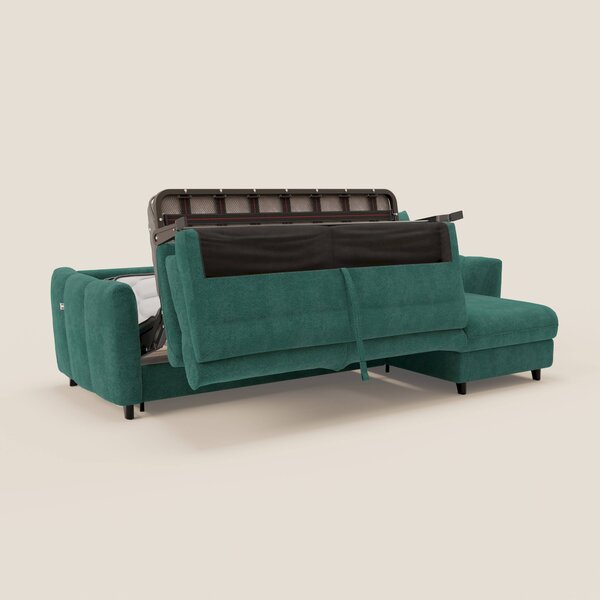 Peonia divano letto angolare con Penisola Contenitore - Materasso H18