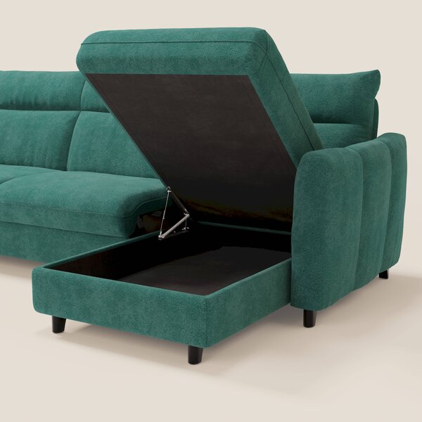 Peonia divano letto angolare con Penisola Contenitore - Materasso H18