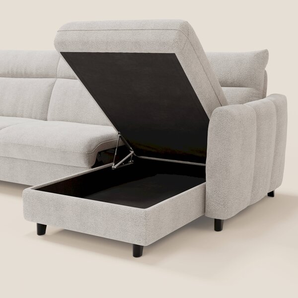 Peonia divano letto angolare con Penisola Contenitore - Materasso H18