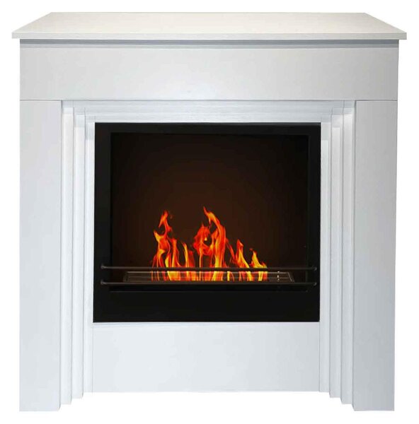 Bellini - Camino a bioetanolo da terra 96x35xH96 cm, bianco