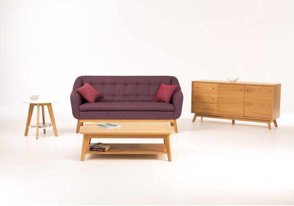 Cassettiera di colore naturale con effetto rovere 149x75x40 cm Kensal – Woodman