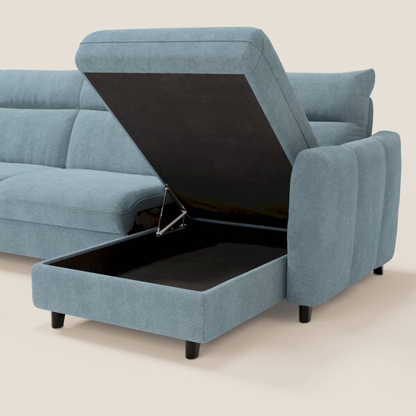 Peonia divano letto angolare con Penisola Contenitore - Materasso H18