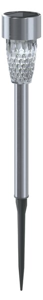 Lampioncino segnapassi Led Berry 0,2W Argento in acciaio con pannello solare IP44 Bianco freddo 6500K con sensore crepuscolare Aigostar