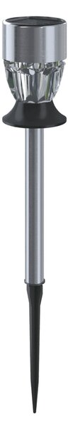 Lampioncino segnapassi Led Pin 0,006W Argento in acciaio con pannello solare IP44 RGB con sensore crepuscolare Aigostar