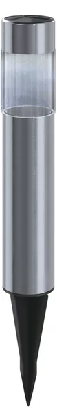 Lampioncino segnapassi Led Sentry 0,006W Argento in acciaio con pannello solare IP44 Bianco freddo 6500K con sensore crepuscolare Aigostar