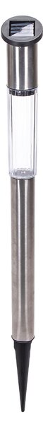 Lampioncino segnapassi Led Spike 0,012W Argento in acciaio con pannello solare IP44 Bianco freddo 6500K con sensore crepuscolare Aigostar