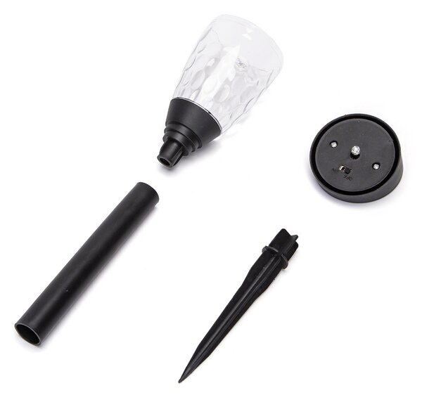 Lampioncino segnapassi Led Hala 0,006W Nero con pannello solare IP44 Bianco freddo 6500K con sensore crepuscolare Aigostar