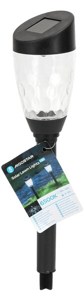 Lampioncino segnapassi Led Hala 0,006W Nero con pannello solare IP44 Bianco freddo 6500K con sensore crepuscolare Aigostar
