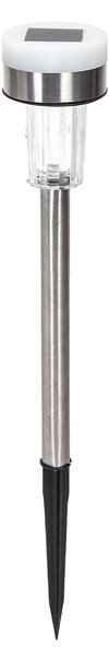 Lampioncino segnapassi Led Pot 0,012W Argento in acciaio con pannello solare IP44 Bianco freddo 6500K con sensore crepuscolare Aigostar