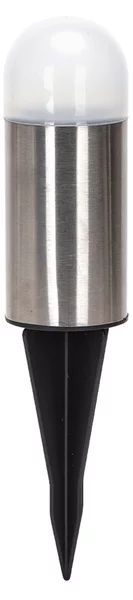 Lampioncino segnapassi Led Bullet 0,006W Argento in acciaio con pannello solare IP44 Bianco freddo 6500K con sensore crepuscolare Aigostar