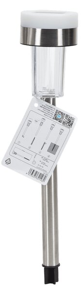 Lampioncino segnapassi Led Pot 0,012W Argento in acciaio con pannello solare IP44 Bianco freddo 6500K con sensore crepuscolare Aigostar